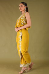 Mustard Godet Top And Draped Skirt4666 video